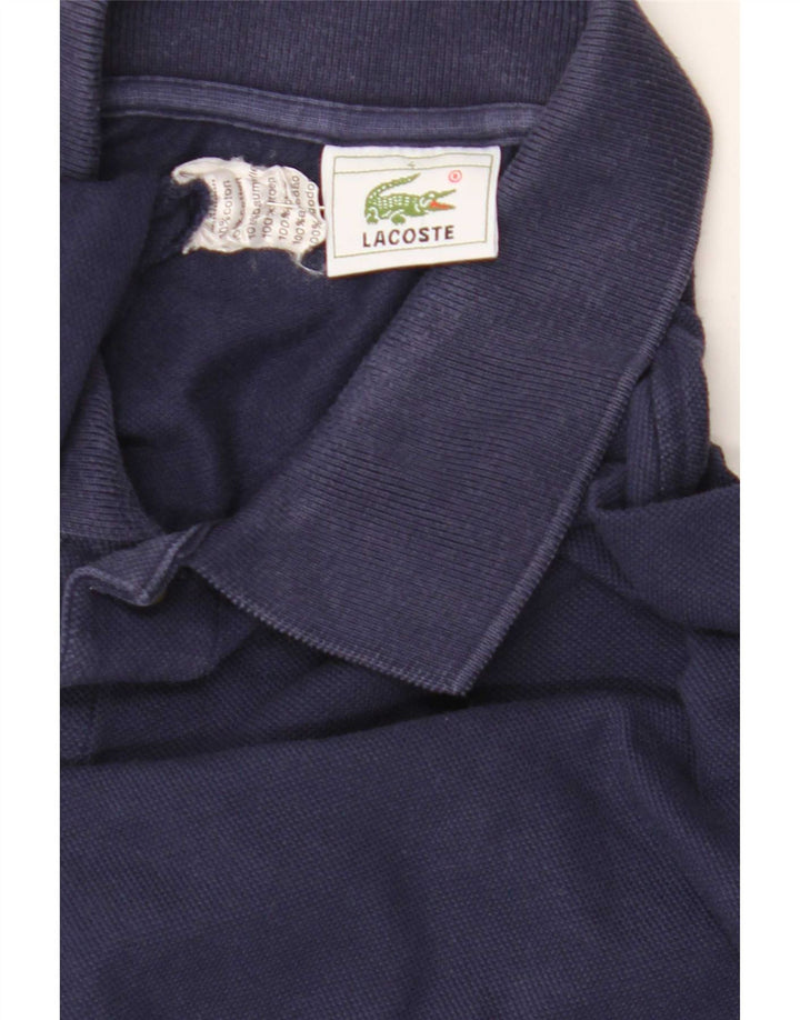 Lacoste Herren-Langarm-Poloshirt, Größe 4, mittelgroß, Marineblau