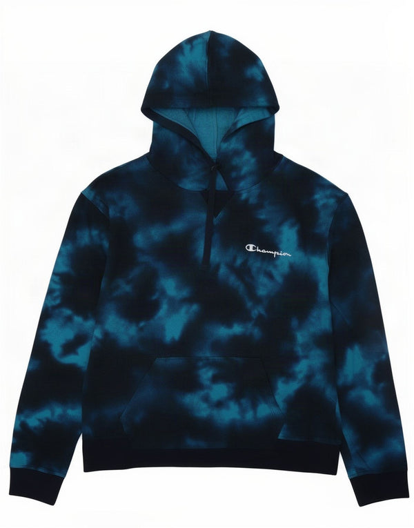 Champion Damen Kapuzenpullover UK 16 Large Blue Tie Dye Cotton