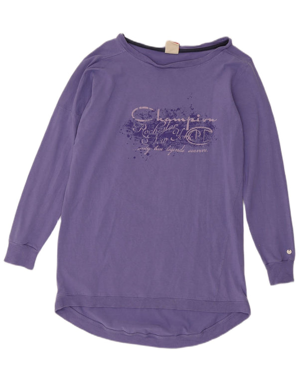 Champion Damen Herritage Fit Graphic Top Langarm UK 14 Medium Purple