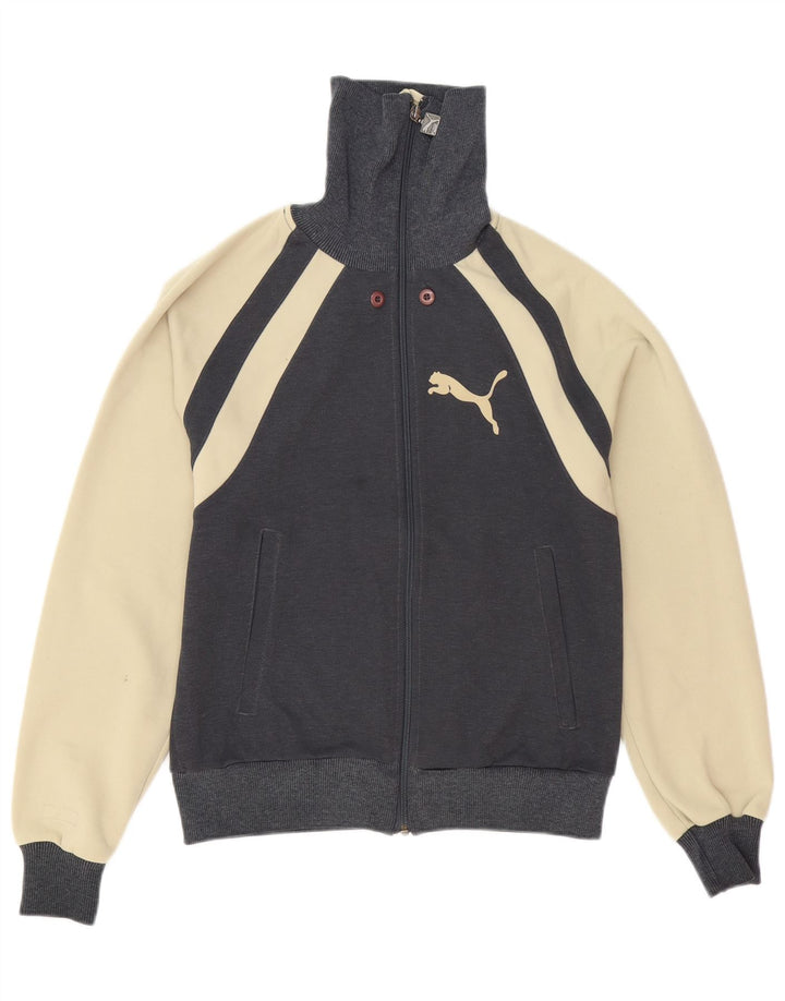 Puma Herren-Trainingsanzugoberteil, XS, graues Colourblock-Polyester
