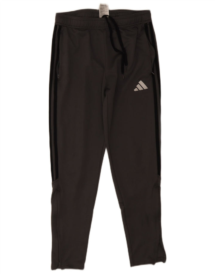 Adidas Herren-Trainingshose aus mittelgrauem Polyester