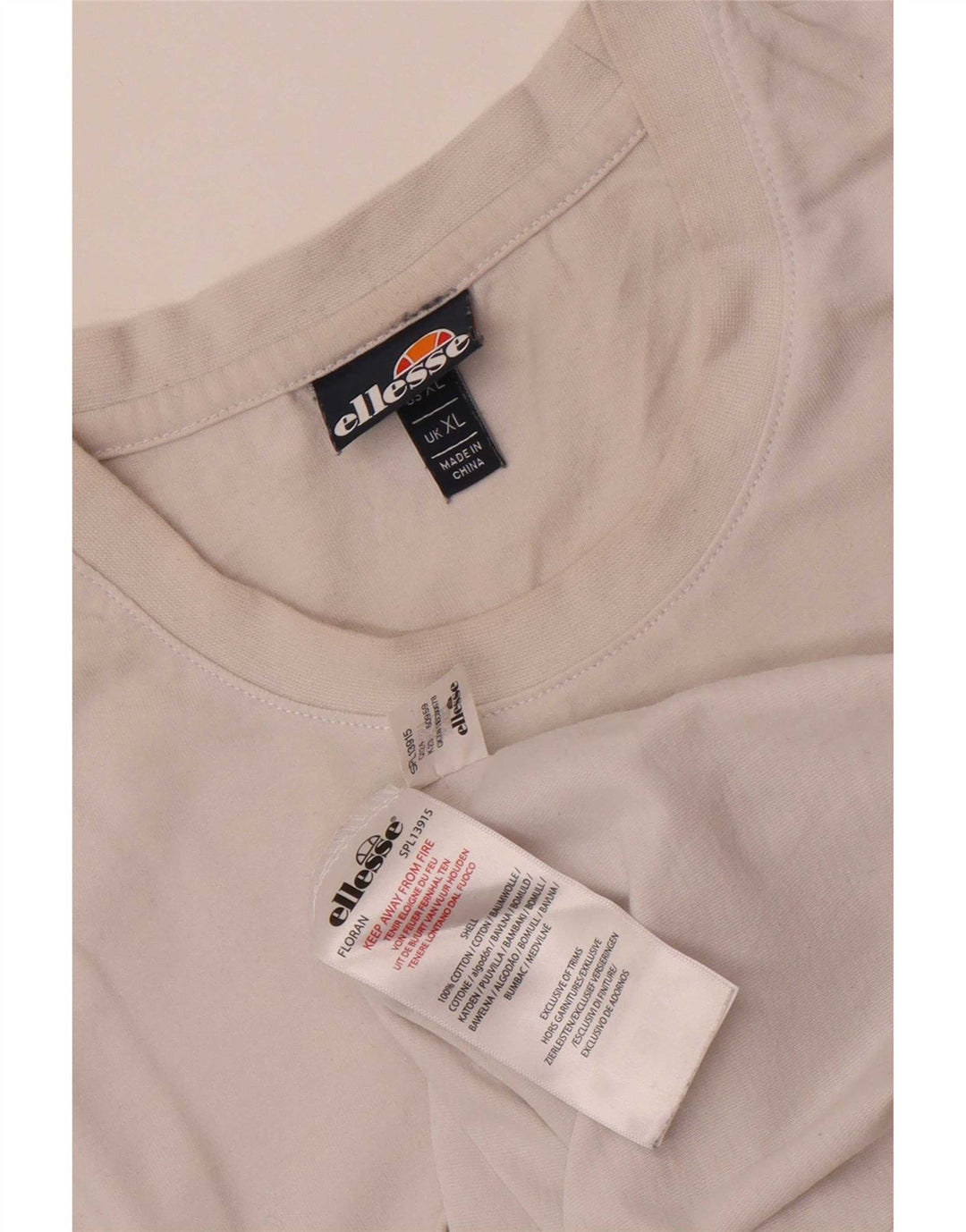 Ellesse Herren T-Shirt Top XL Weiße Baumwolle