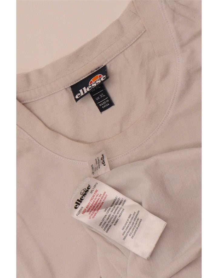 Ellesse Herren T-Shirt Top XL Weiße Baumwolle