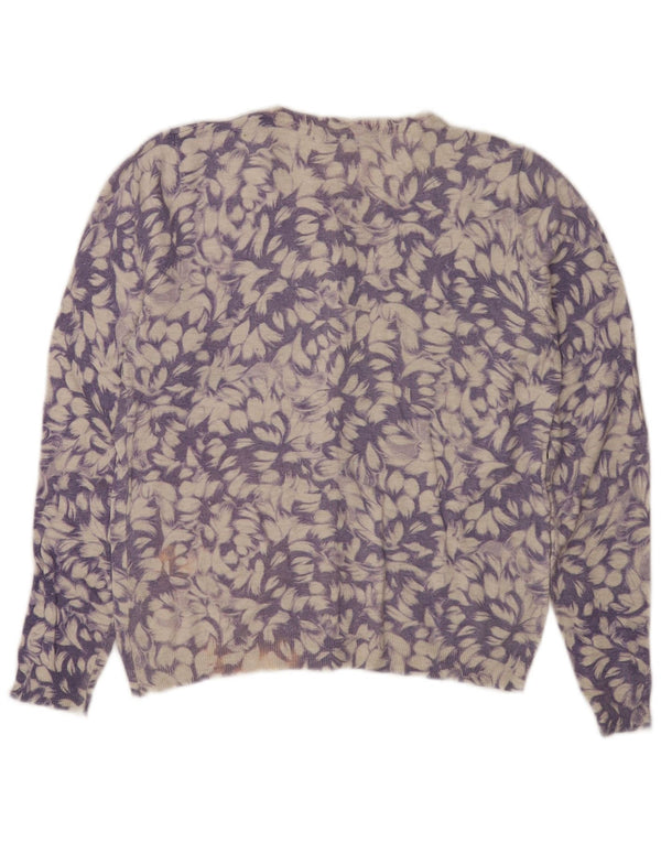 Marks & Spencer Damen-Cardigan-Pullover UK 8 Small Lila Blumenviskose