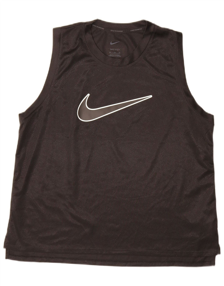 Nike Damen Dri Fit Graphic Weste Top UK 18 XL Schwarz Polyester