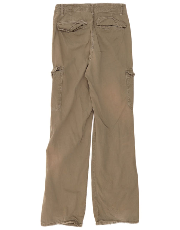 Zara Damen-Cargohose mit lockerer Passform, EU 36, XS, W26, L31, Khaki, Baumwolle