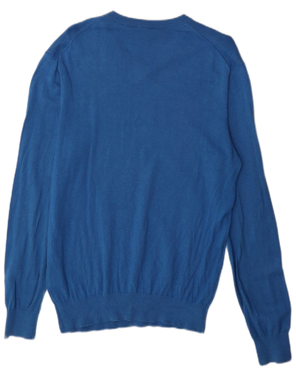 Crew Clothing Herren-Pullover mit V-Ausschnitt, Größe S, Blau, Baumwolle