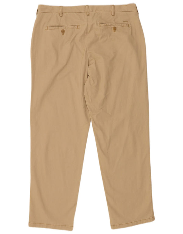 Izod Herren Salt Water Straight Chino Hose W36 L30 Beige Baumwolle