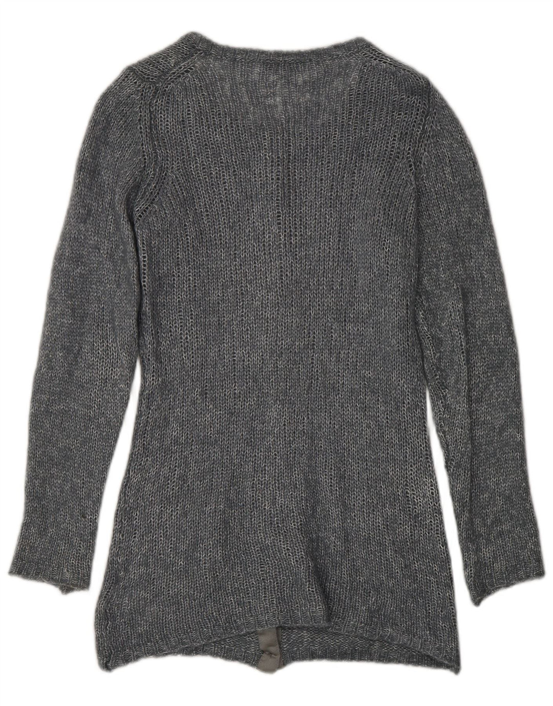 Fred Perry Damen-Cardigan-Pullover UK 14 Große grau gefleckte Viskose