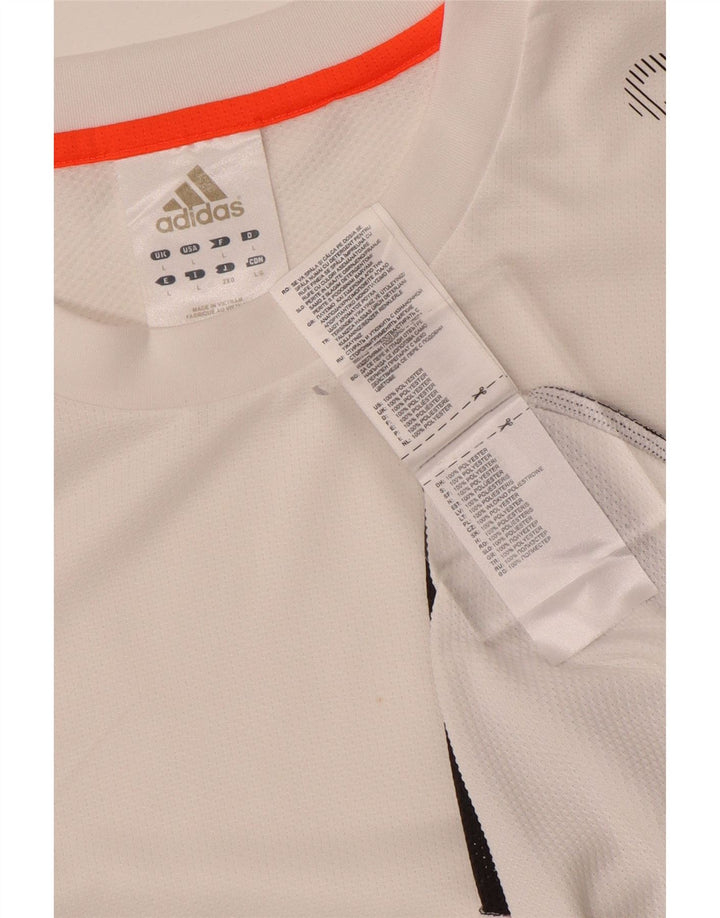 Adidas Herren-T-Shirt mit Grafik, groß, weißes Farbblock-Polyester