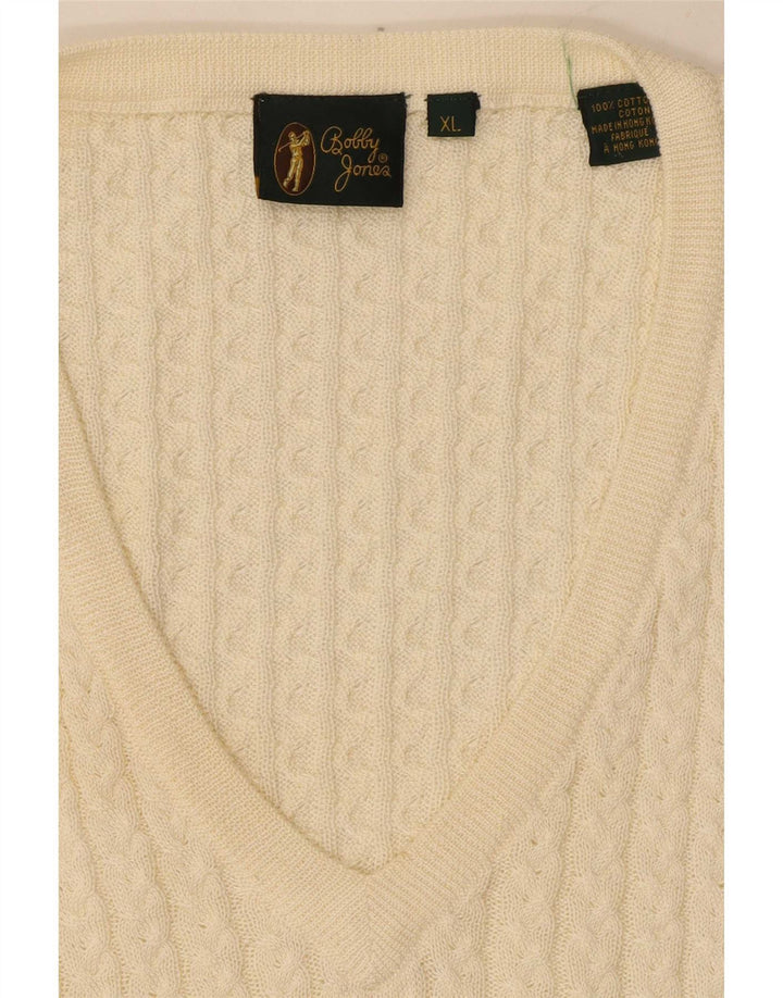Bobby Jones Herren-Weste-Tanktop XL aus weißer Baumwolle