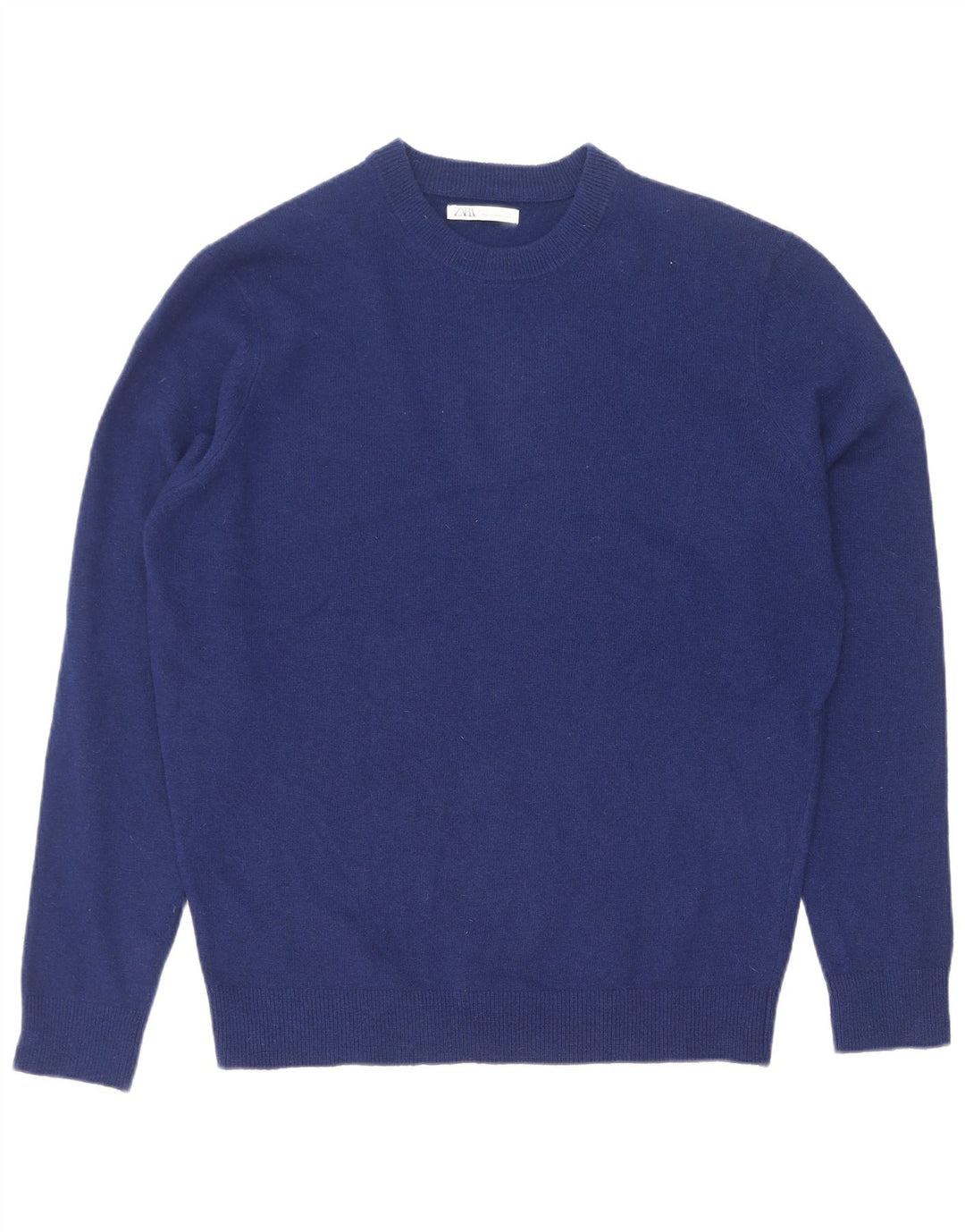 Zara Herren-Pullover mit Rundhalsausschnitt, Mittelblau