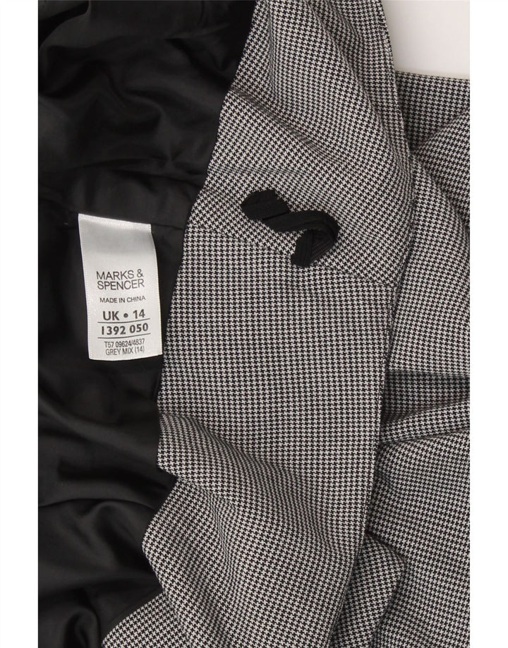 Marks & Spencer Damen Bleistiftrock UK 14 Large W32 Grauer Hahnentritt