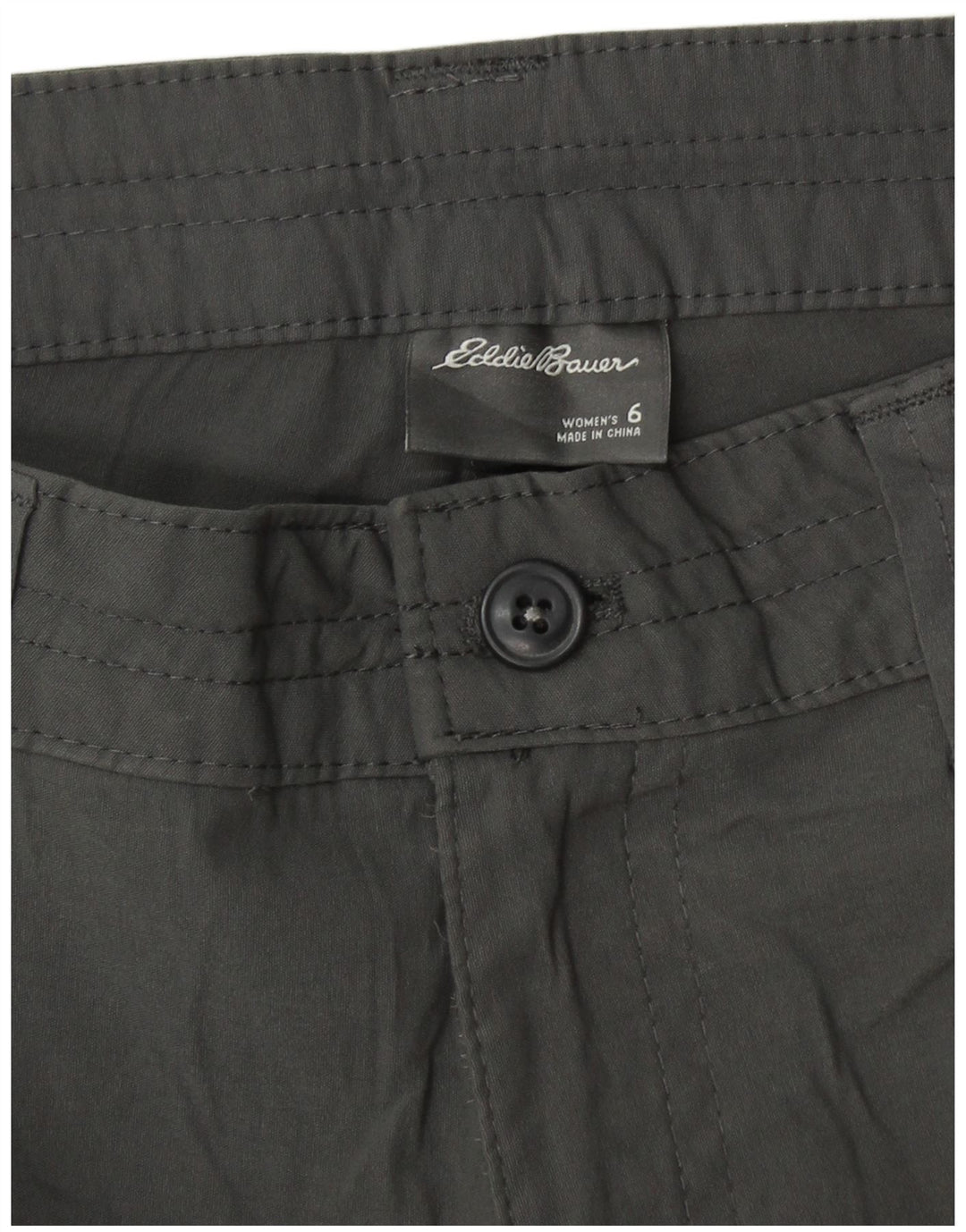 EDDIE BAUER Gerade Capri-Hose für Damen, US 6, Mittel, W28, L20, graues Nylon