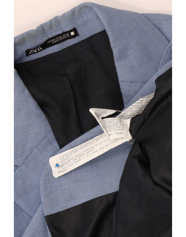 Zara Herren-Blazer mit 2 Knöpfen, EU 48, mittelblau, Polyester