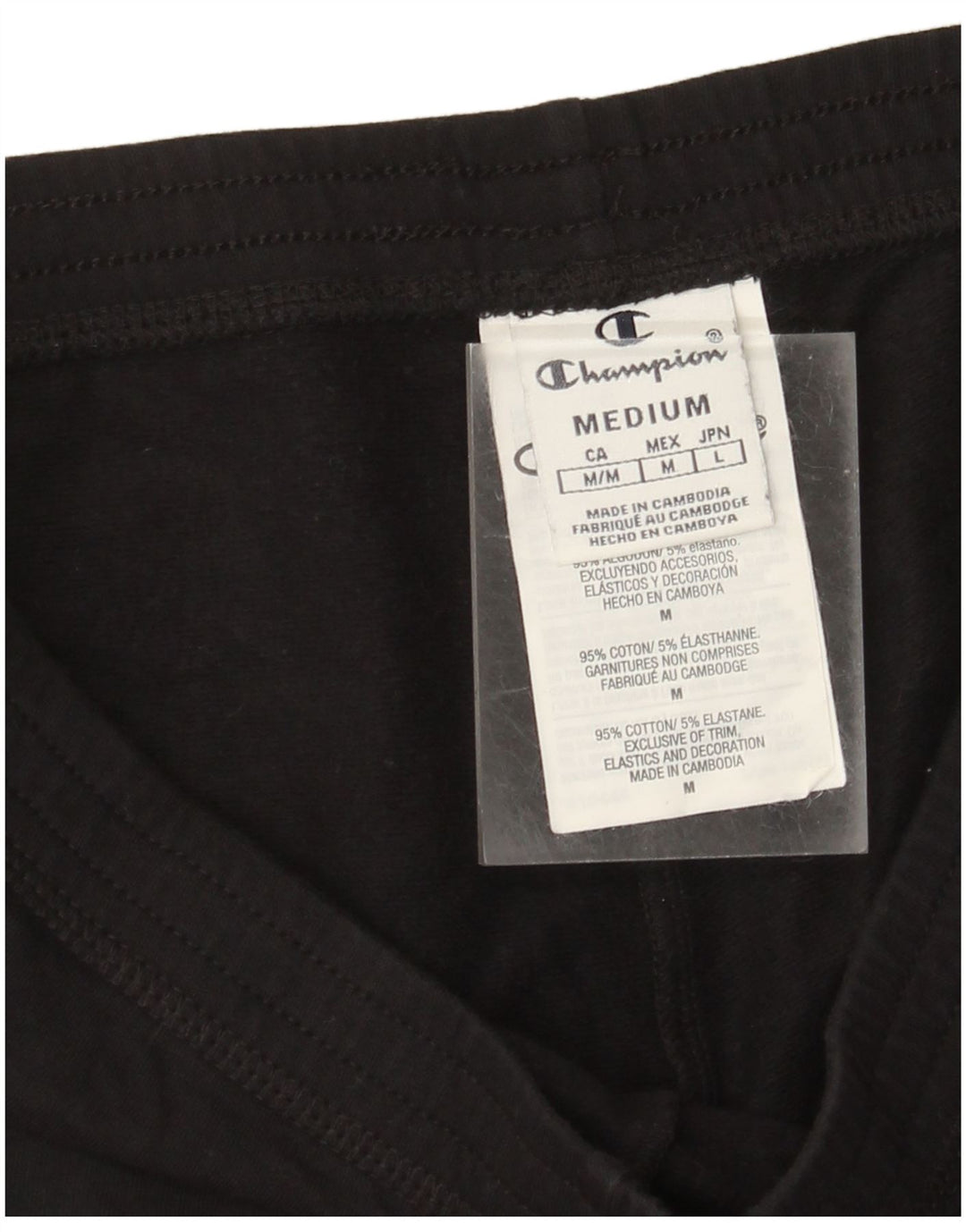 Champion Womens Graphic Leggings UK 14 Mittelschwarze Baumwolle