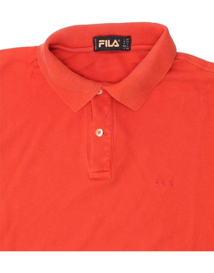 FILA Mens Polo Shirt Large Red Cotton Vintage Fila and Second-Hand Fila from Messina Hembry 