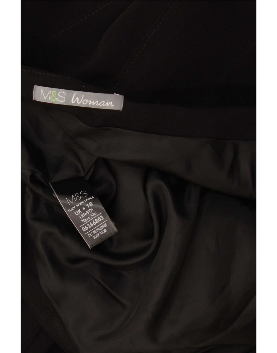 Marks & Spencer Damen A-Linienrock UK 18 XL W40 Schwarz Polyester