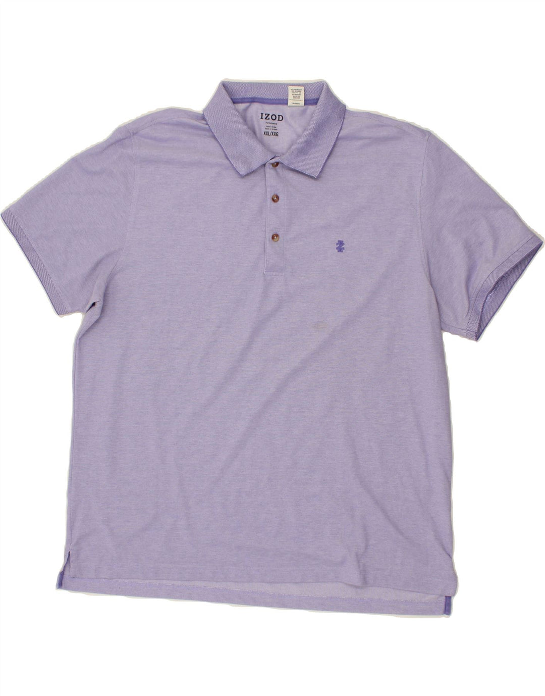 IZOD Mens Performance Polo Shirt 2XL Purple Polyester Vintage Izod and Second-Hand Izod from Messina Hembry 