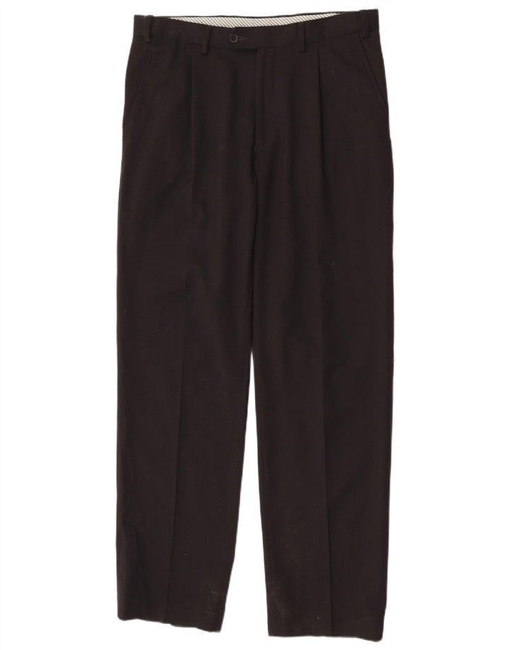 Gerade Herren-Anzughose von Marks & Spencer, W32, L31, schwarzes Polyester