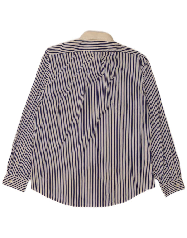 Polo Ralph Lauren Mens Custom Fit Shirt XL Navy Blue Pinstripe Cotton