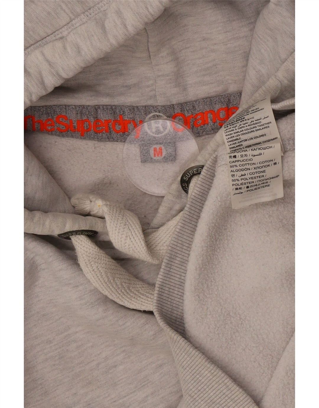Superdry Damen Kapuzenpullover UK 14 Mittelgraue Baumwolle