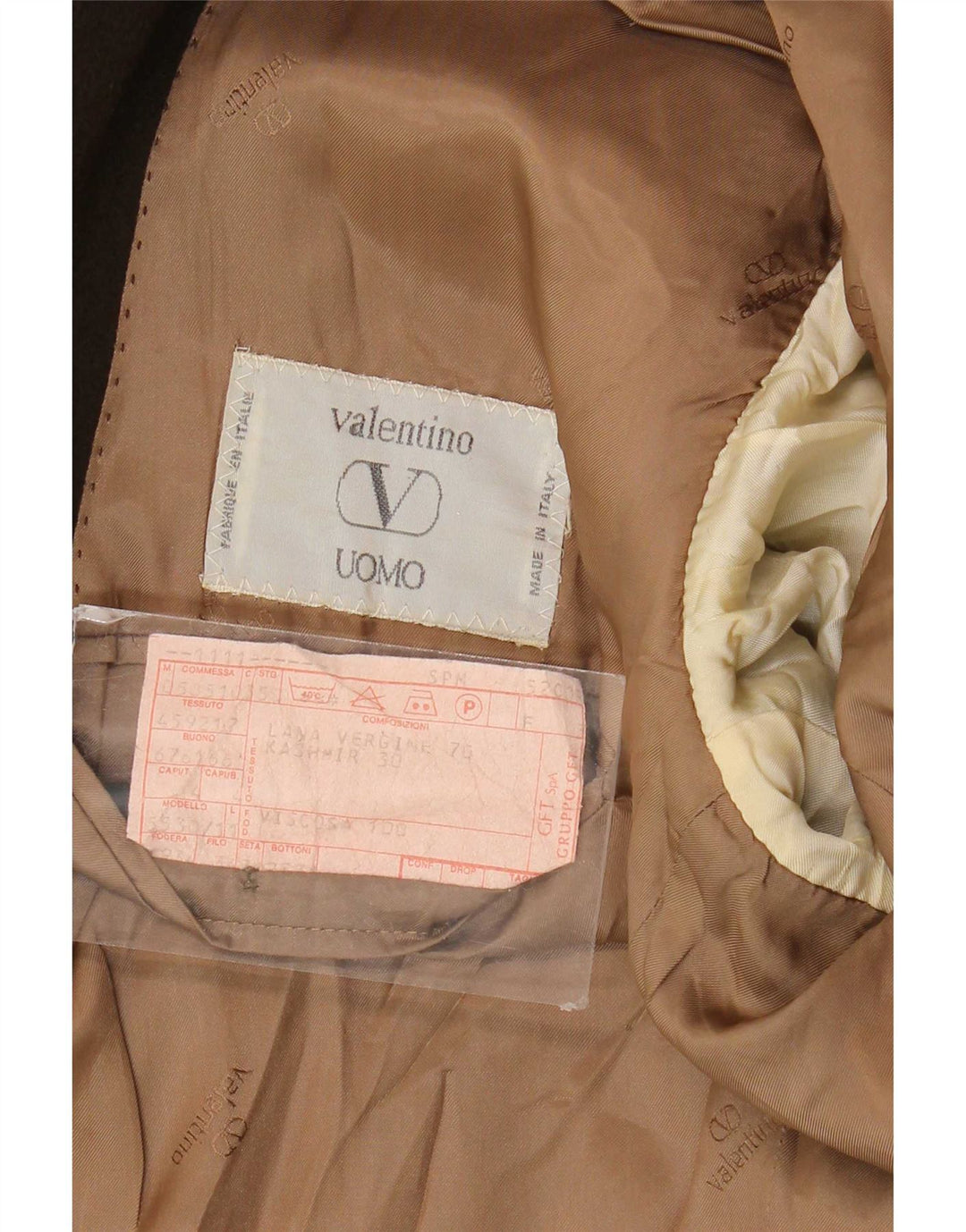 Valentino Herren-Blazer mit 2 Knöpfen, UK 38, mittlere Khaki-Schurwolle