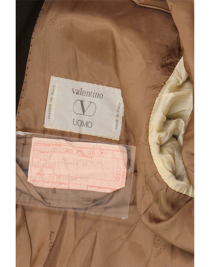 Valentino Herren-Blazer mit 2 Knöpfen, UK 38, mittlere Khaki-Schurwolle