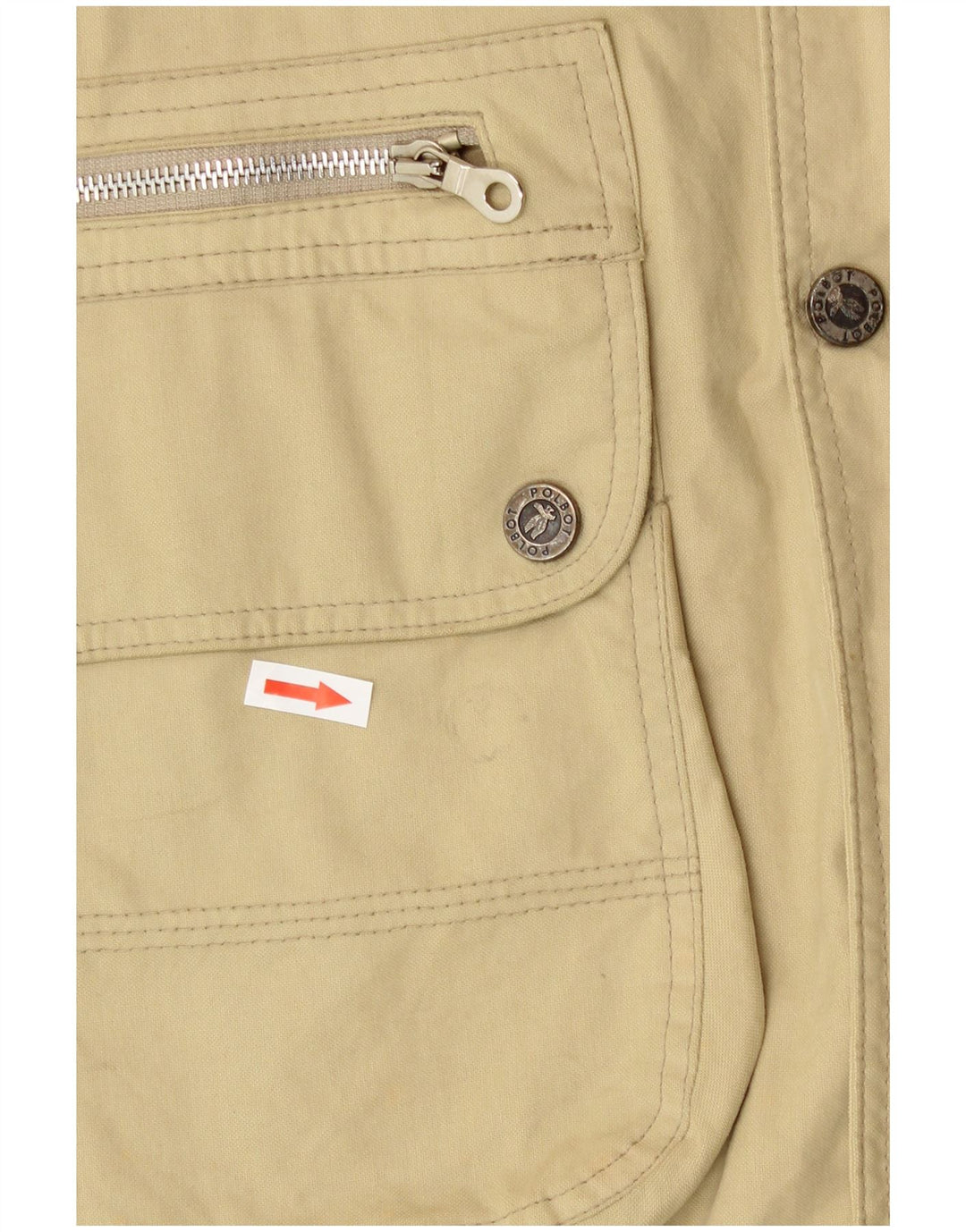 Polbot Herren-Utility-Jacke mit Kapuze, UK 40, große beige Baumwolle