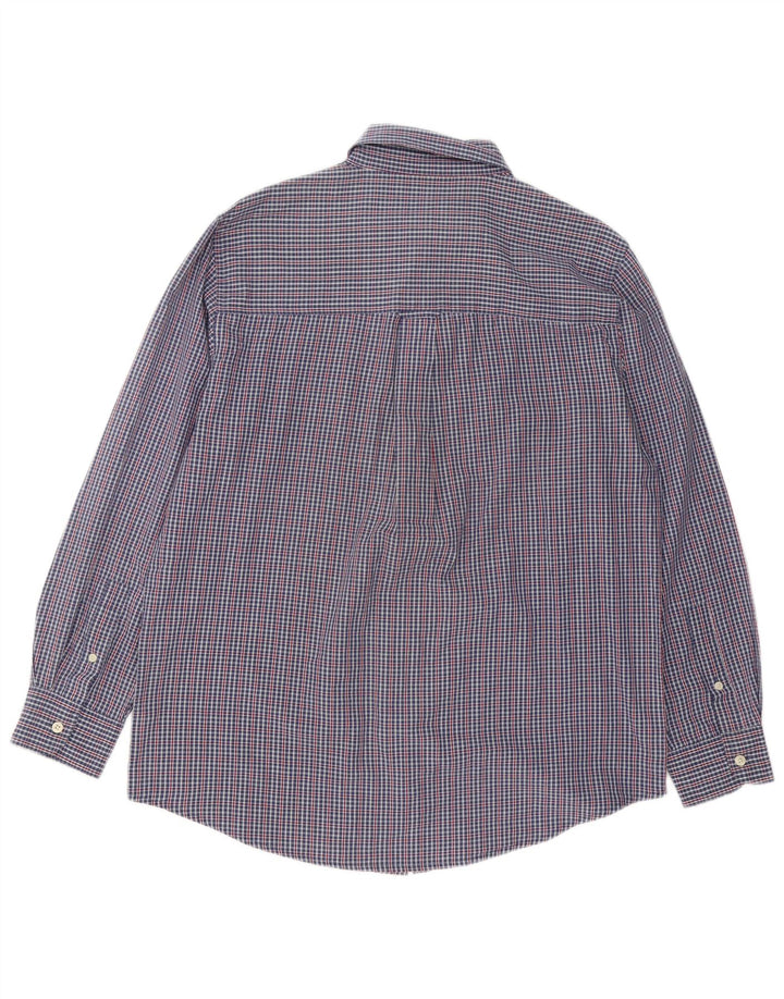 Chaps Herrenhemd aus mittelblauer Gingham-Baumwolle