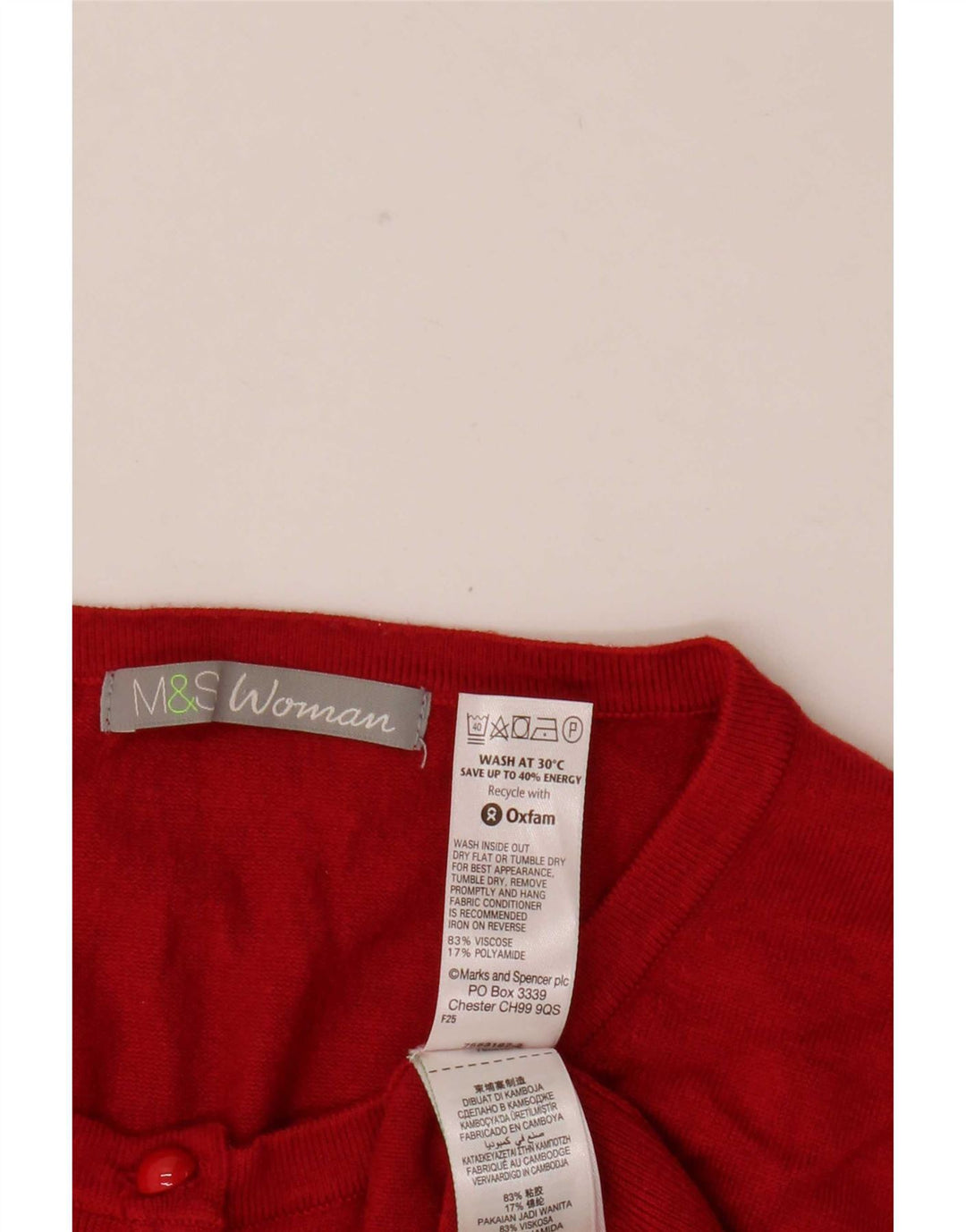 Marks & Spencer Damen Strickjacke UK 18 XL Rote Viskose
