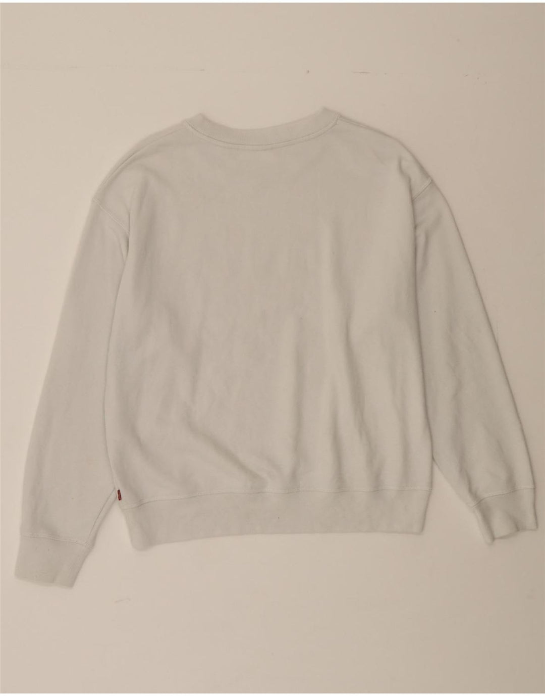 LEVI'S Womens Graphic Sweatshirt Jumper UK 16 Large White Cotton Vintage Levi's and Second-Hand Levi's from Messina Hembry 