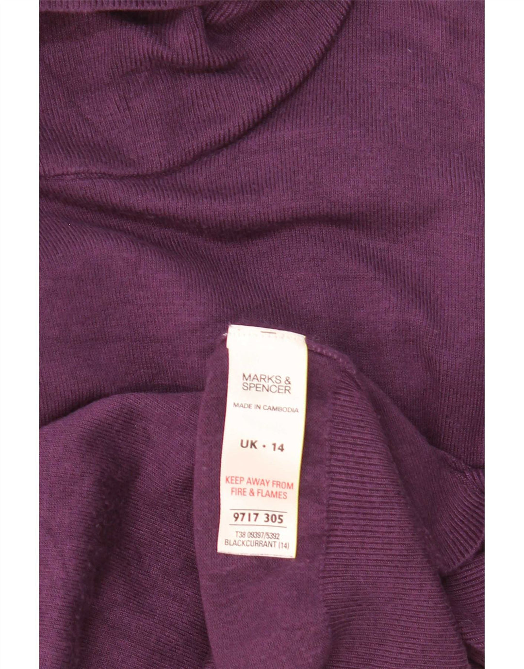 Marks & Spencer Rollkragenpullover für Damen, UK 14, mittelviolette Viskose