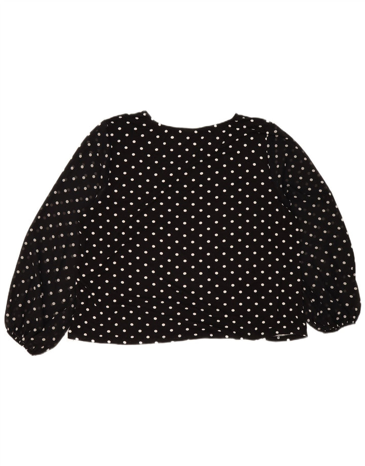 Marks & Spencer Damen Autograph Langarm-Blusenoberteil UK 14 Medium Schwarz