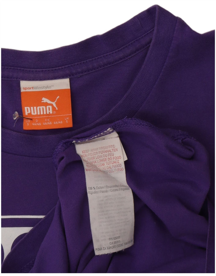 Puma Herren Grafik T-Shirt Top Small Lila Baumwolle