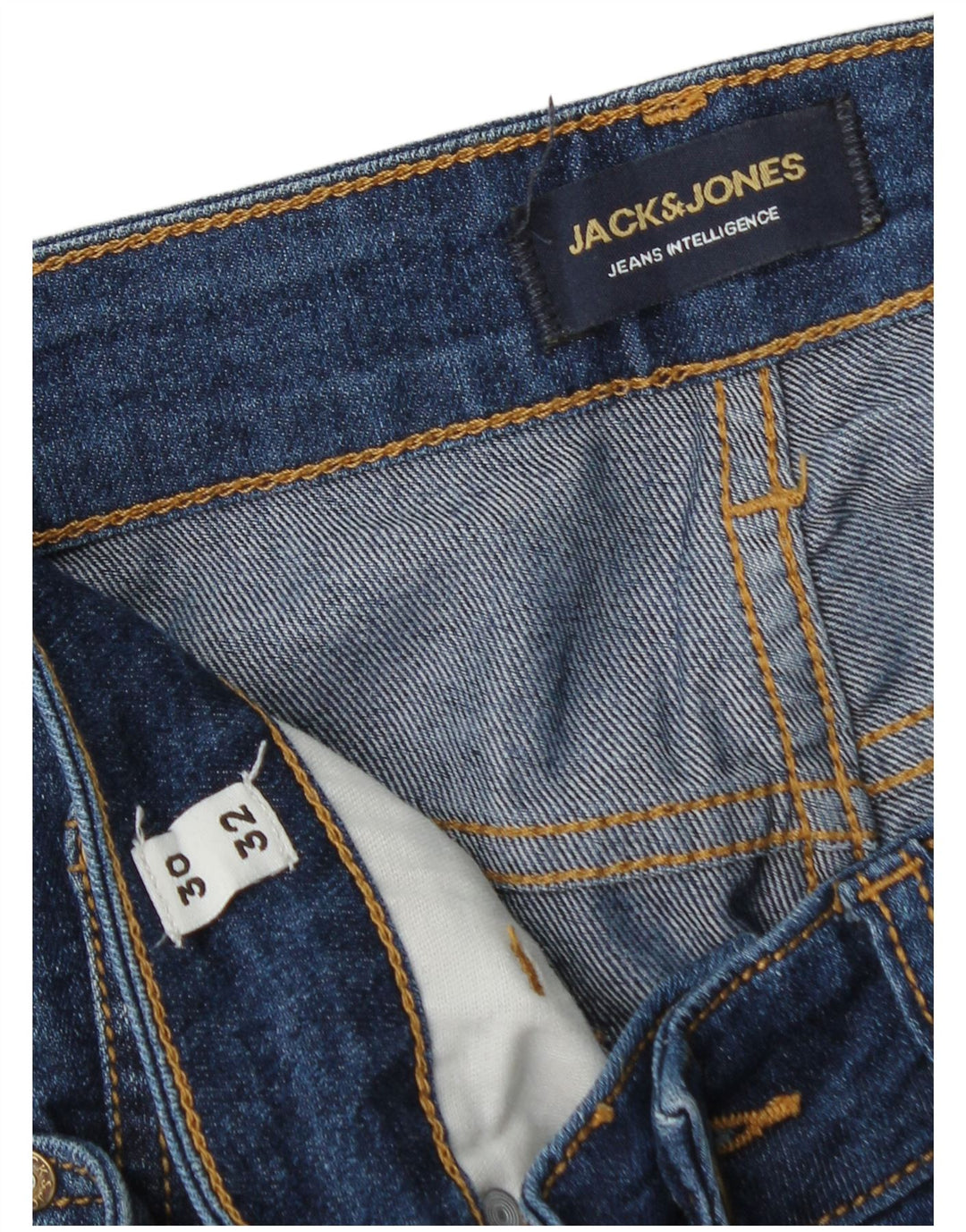 Jack & Jones Herren Clark Straight Jeans W30 L28 Blaue Baumwolle