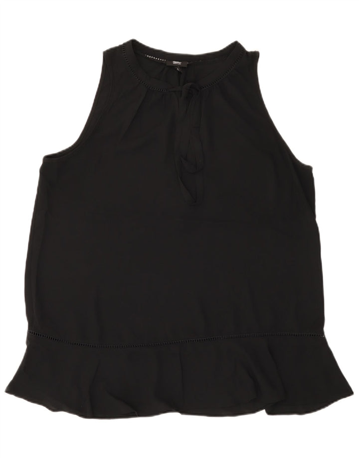 MOSSIMO Damen ärmelloses Blusenoberteil UK 18 XL Schwarz Polyester