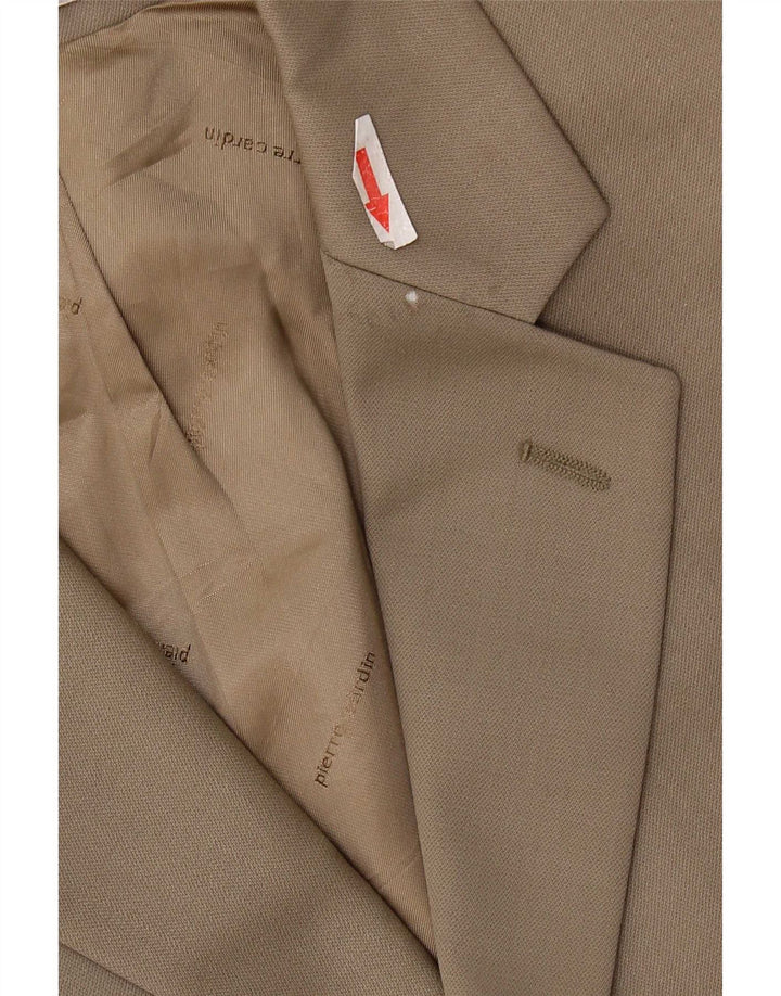 Pierre Cardin Damen 3-Knopf-Blazerjacke UK 40 Große beige Schurwolle