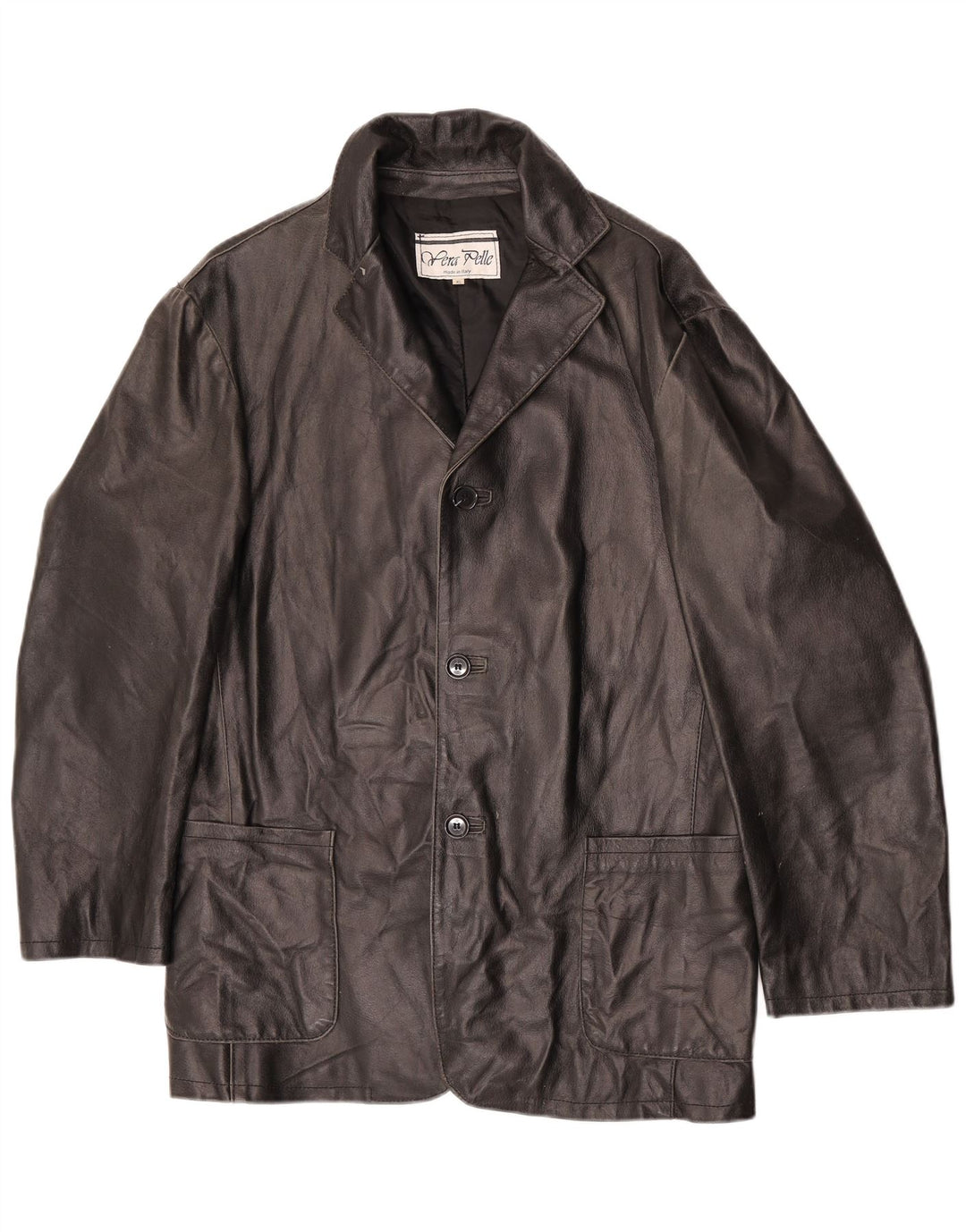 Vintage Damen Lederjacke UK 18 XL Schwarzes Leder