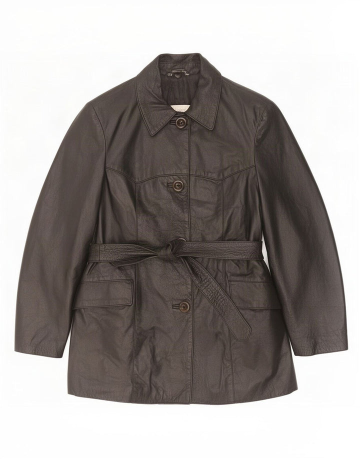 Diletta Lelli Damen Lederjacke IT 40 Small Schwarz