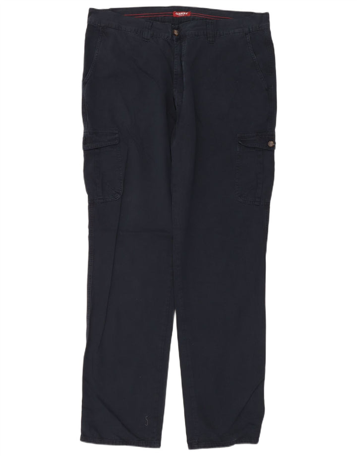 Carrera Herren Straight Regular Cargohose W38 L34 Marineblaue Baumwolle