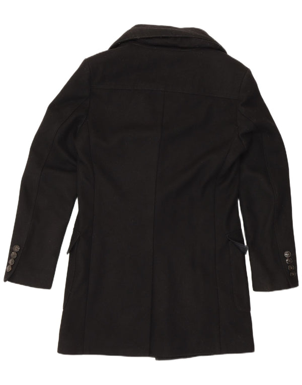 Zara Herrenmantel UK 36 Small Schwarze Wolle
