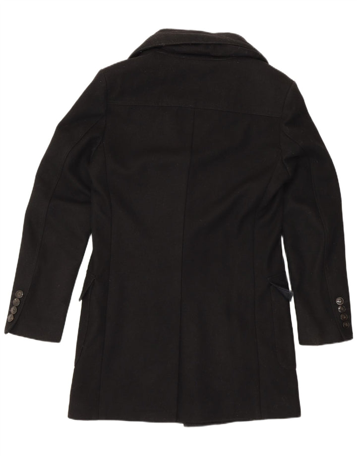 Zara Herrenmantel UK 36 Small Schwarze Wolle