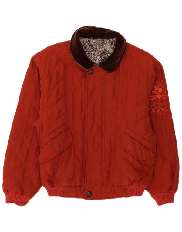 Chateu Beau Cedre Grafische Herren-Bomberjacke IT 46 Small Red Colourblock