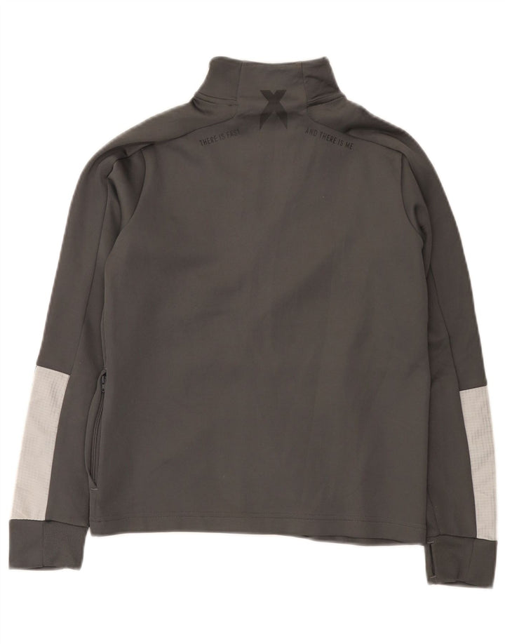 Adidas Jungen-Trainingsanzug-Top-Jacke, 9–10 Jahre, graues Polyester