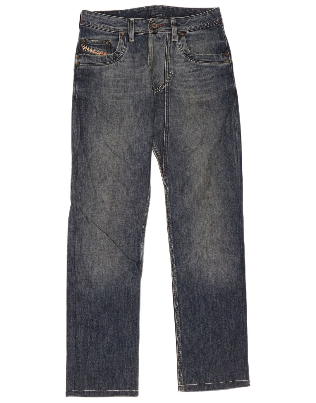 Diesel Herren Straight Jeans W29 L32 Blaue Baumwolle