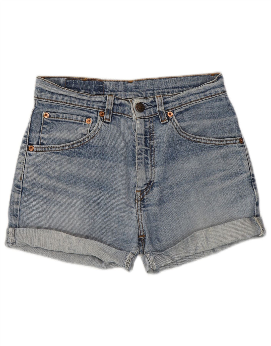 LEVI'S Womens 525 Denim Shorts W28 Medium Blue Cotton