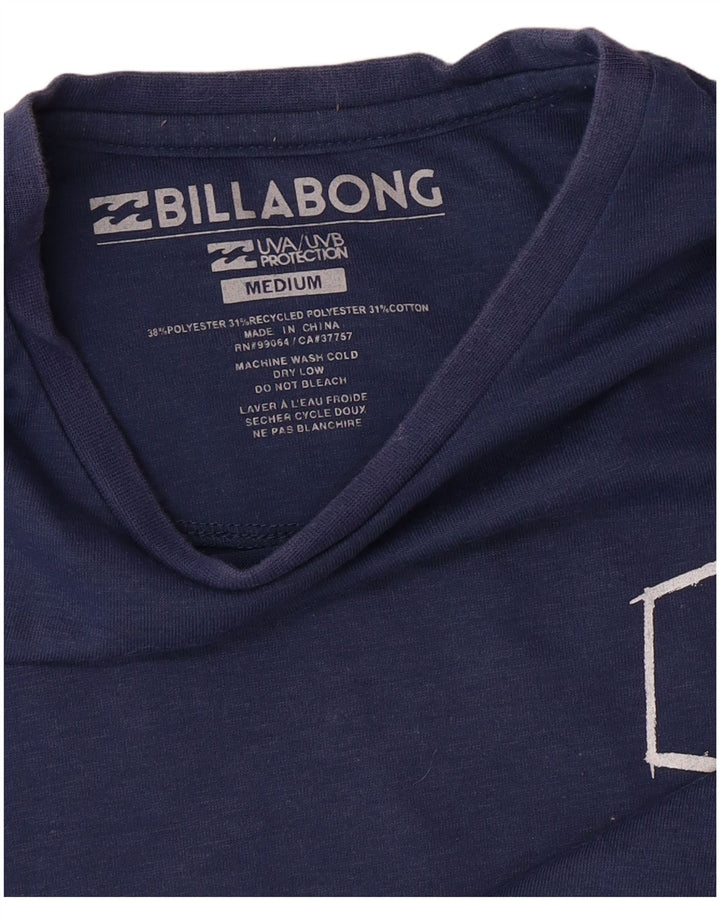 BILLABONG Damen Grafik-T-Shirt-Oberteil UK 14 Medium Marineblau Polyester