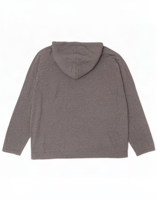 Puma Womens Oversized Hoodie Jumper UK 16 Large Grey Flecked Cotton