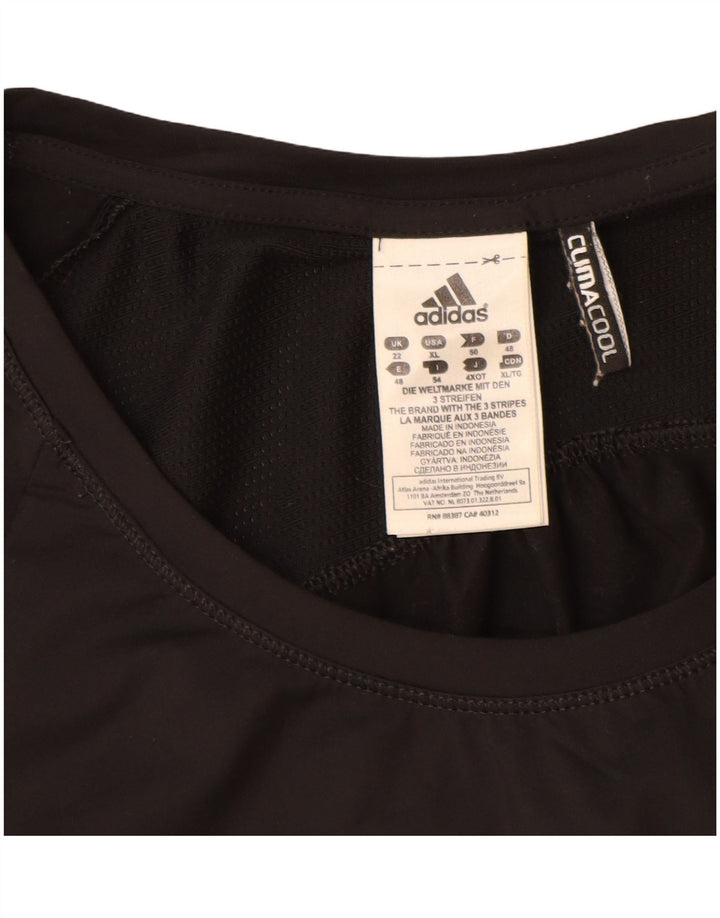 Adidas Damen Climacool T-Shirt Top UK 22 XL Schwarz Polyester